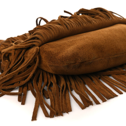 Saint Laurent Suede Calfskin Small Emmanuelle Fringe Hobo Bag Light Ocre 8 of 13