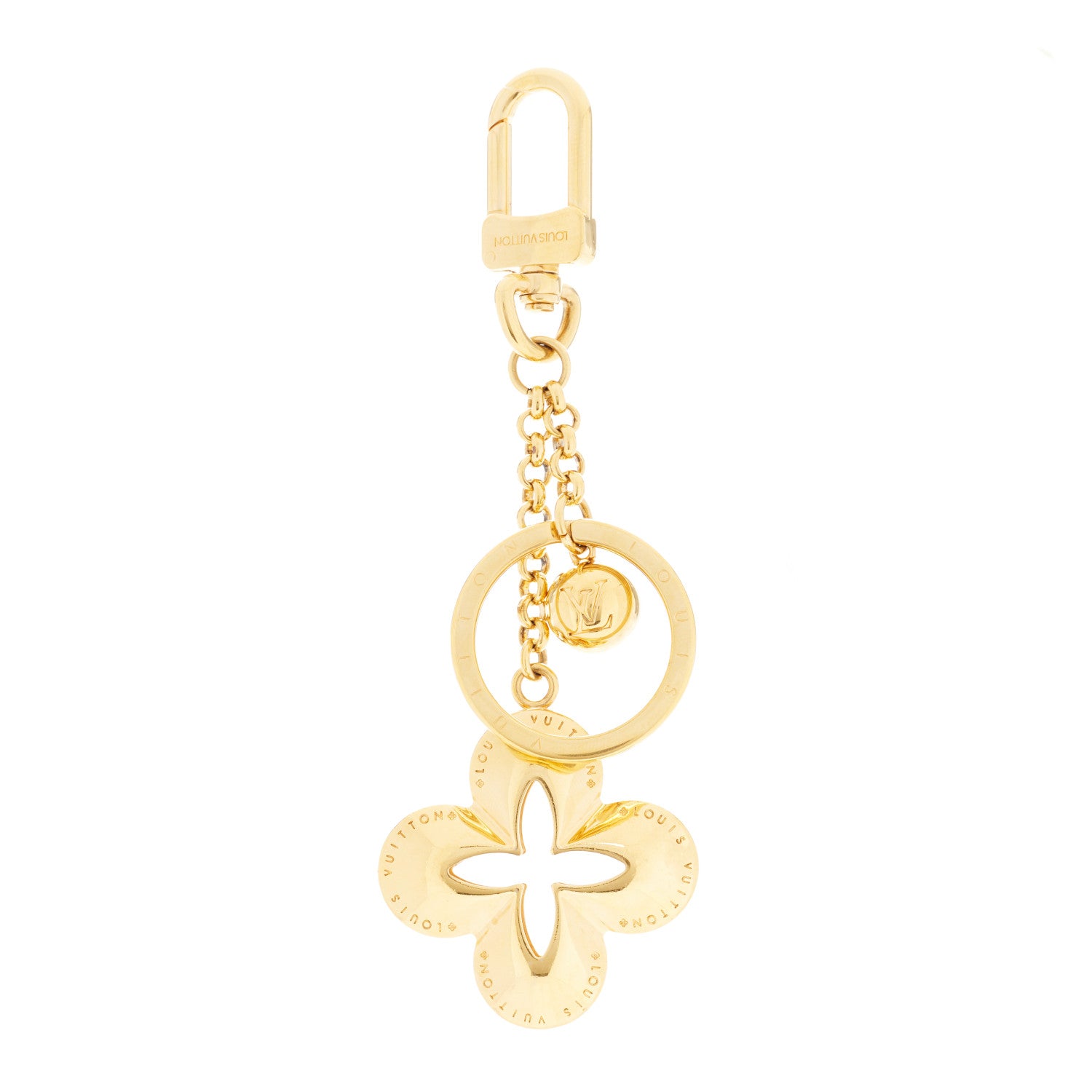 Louis Vuitton Metal Eclipse Bag Charm Key Holder Gold 1 of 3