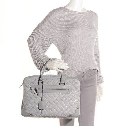 Chanel Vinyl Calfskin Viaggio Travel Bag Light Grey 2 of 8