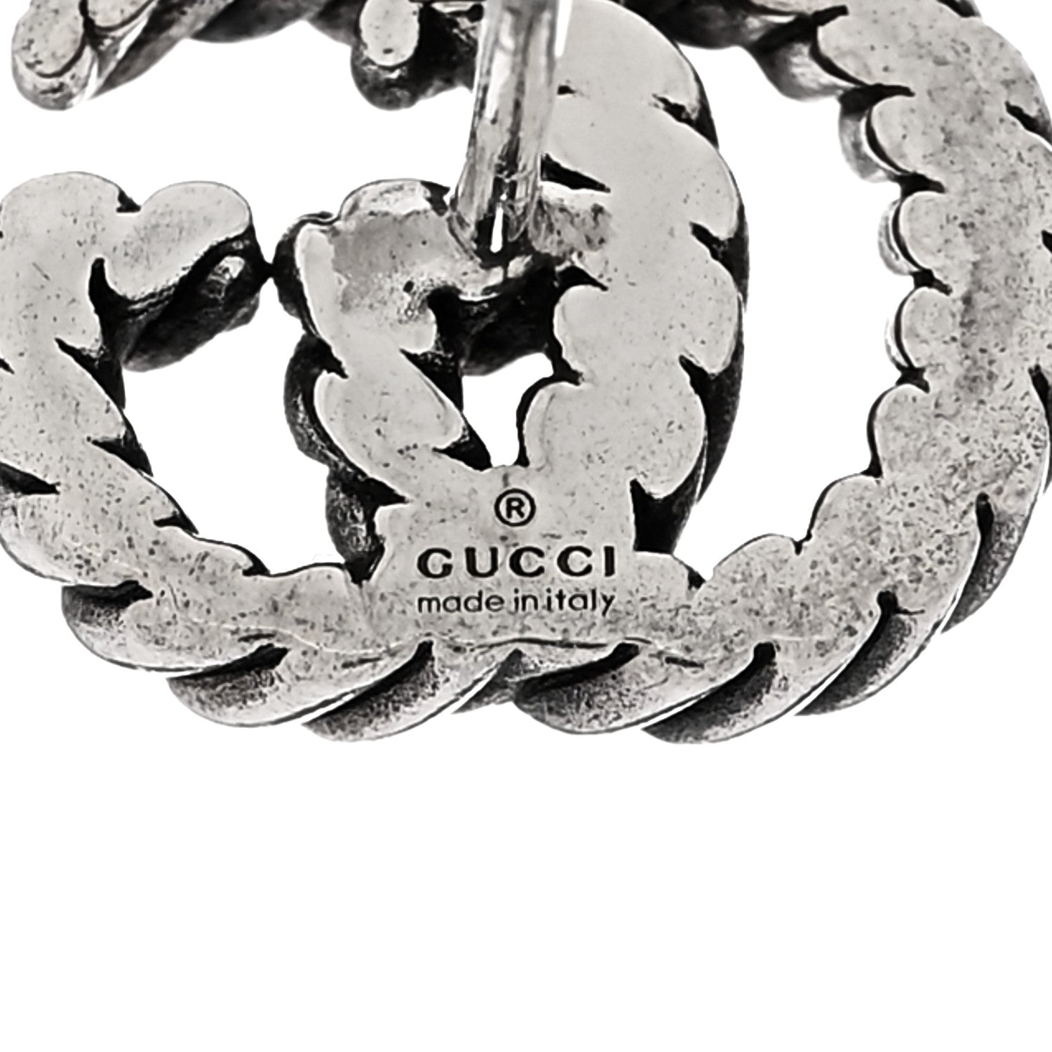 Gucci Sterling Silver Torchon Double G Earrings 4 of 4