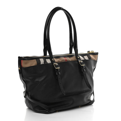 Burberry Calfskin House Check Small Salisbury Tote Black 3 of 10