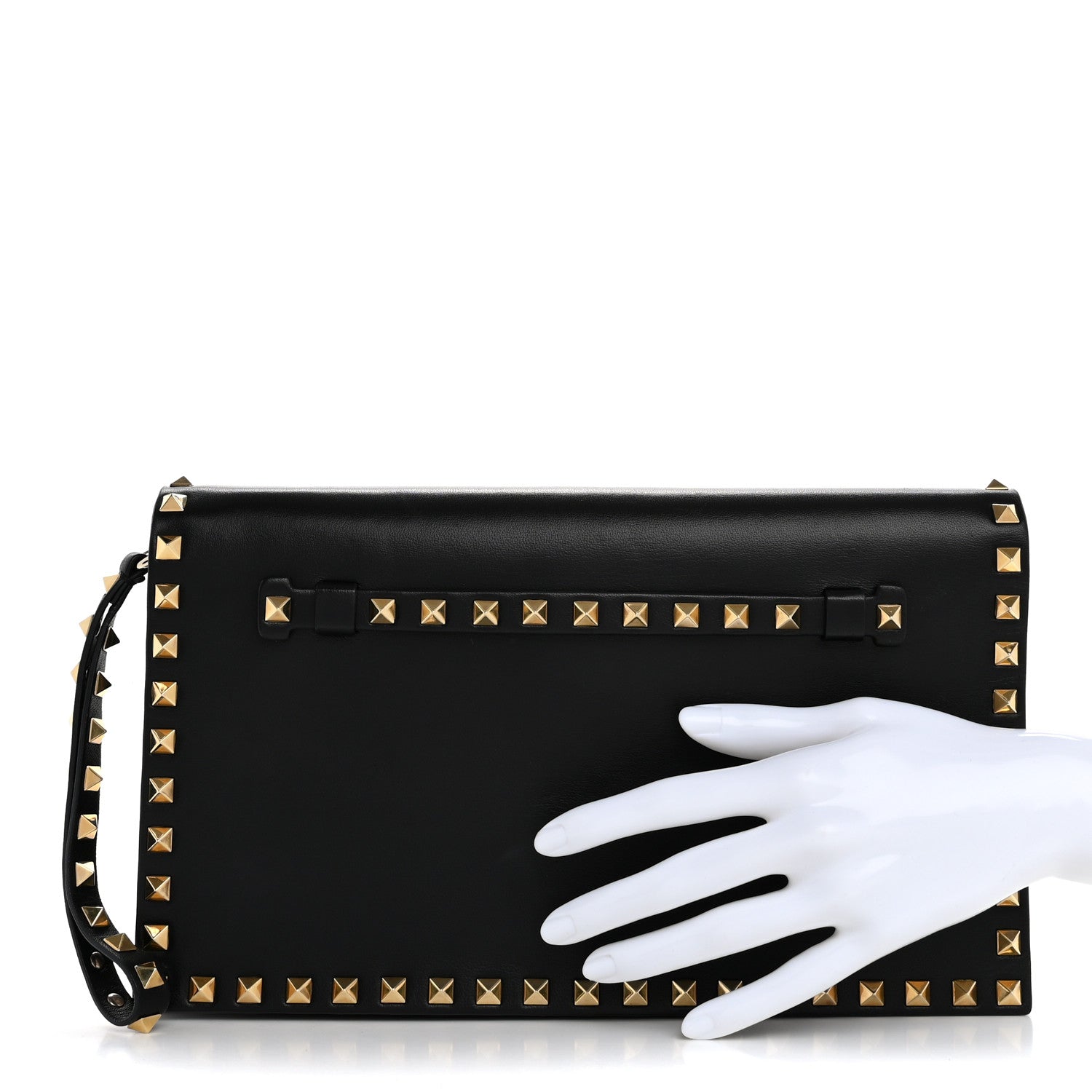 Valentino Garavani Nappa Rockstud Wristlet Clutch Black 2 of 15