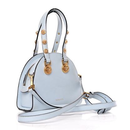 Versace Calfskin Small Medallion Tribute Bowling Bag Blue 3 of 12