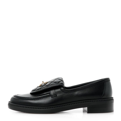 Chanel Lambskin Quilted CC Turnlock Loafers 38.5 Black 1 of 10