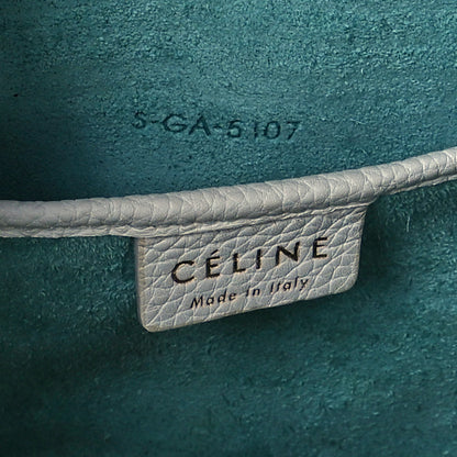Celine Drummed Calfskin Nano Luggage White 8 of 9