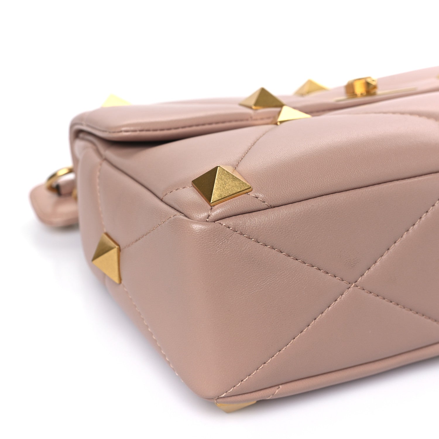 Valentino Garavani Nappa Large Roman Stud Shoulder Bag Rose Cannelle 7 of 8