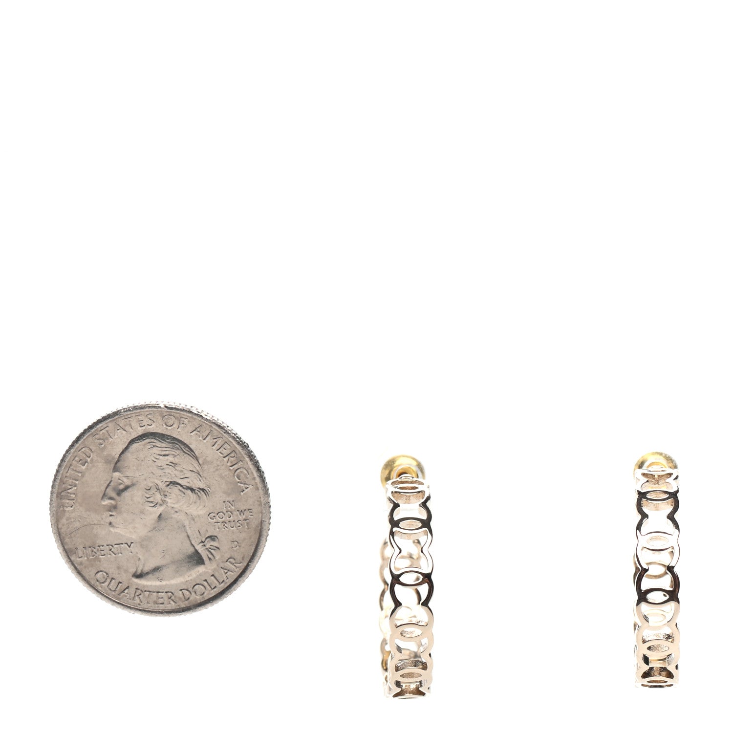 Chanel Metal CC Hoop Earrings Gold 2 of 4