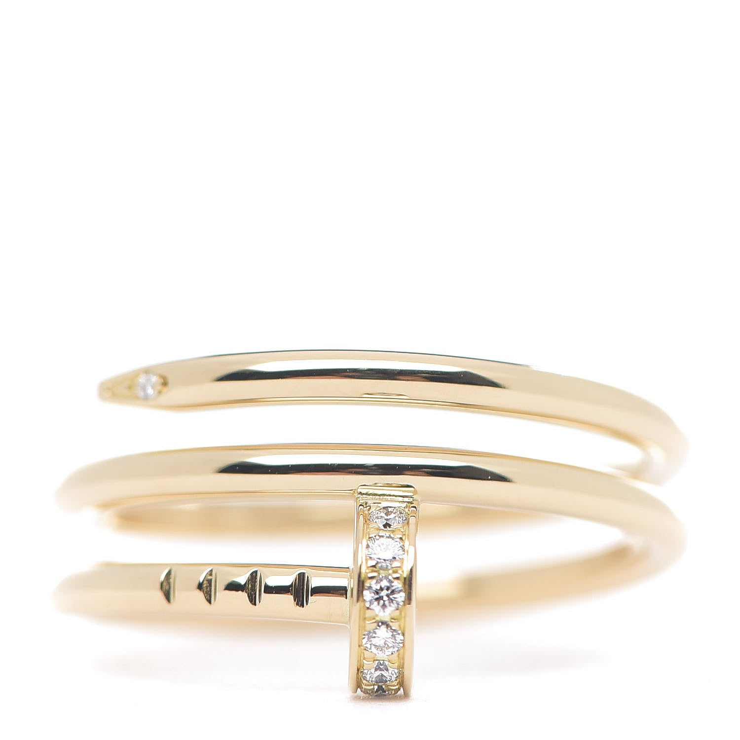 Cartier 18K Yellow Gold Diamond Double Juste Un Clou Ring 51 5.75 1 of 6