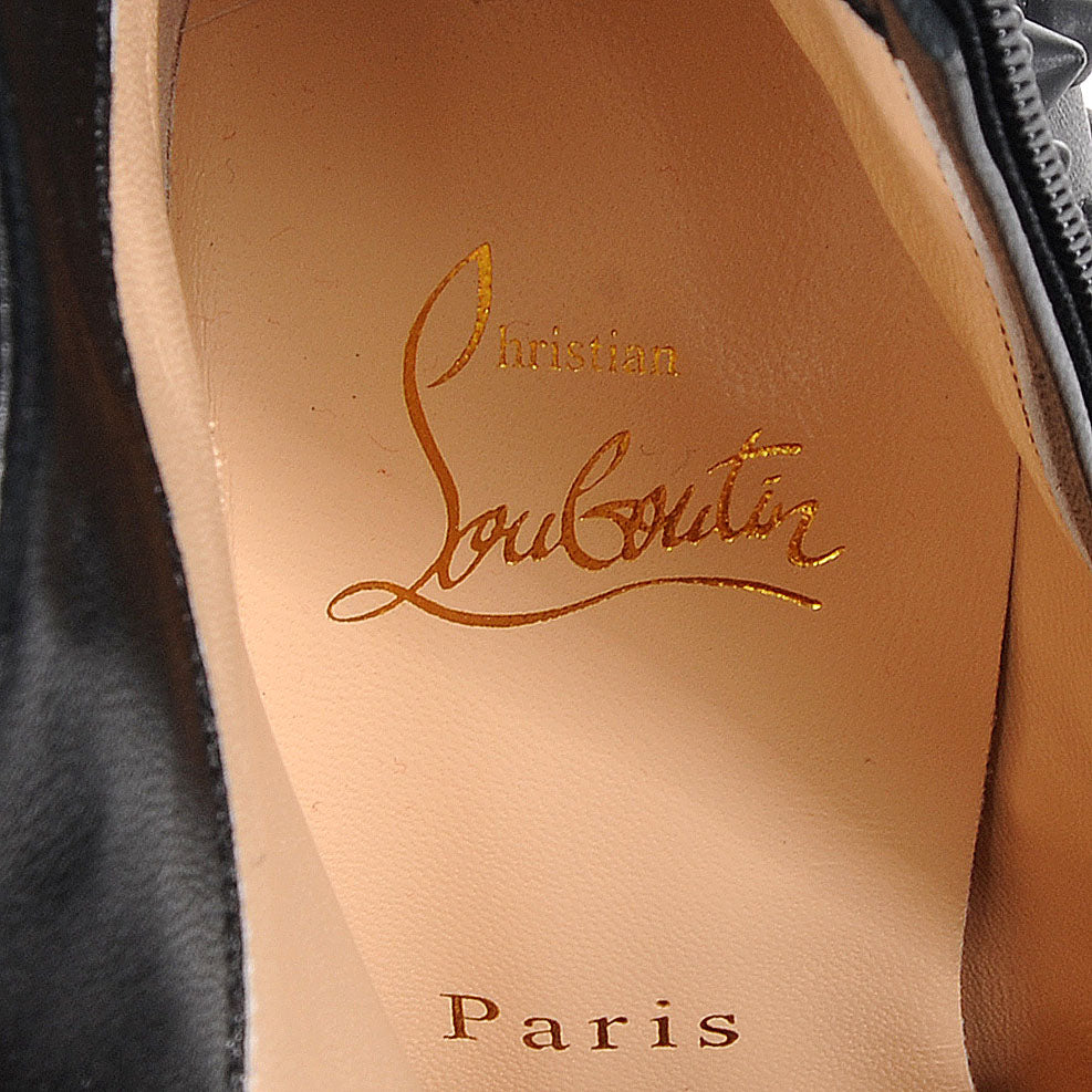 Christian Louboutin Kid Snakilta 120 Booties 37.5 Black 6 of 14