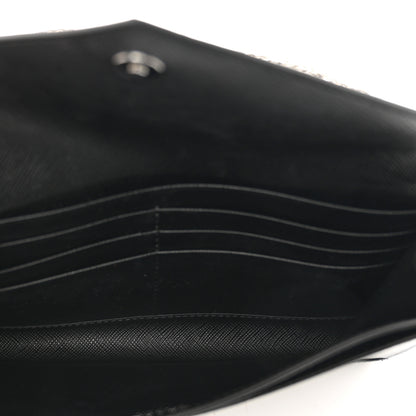 Prada Saffiano Envelope Wristlet Crossbody Wallet Black 6 of 9