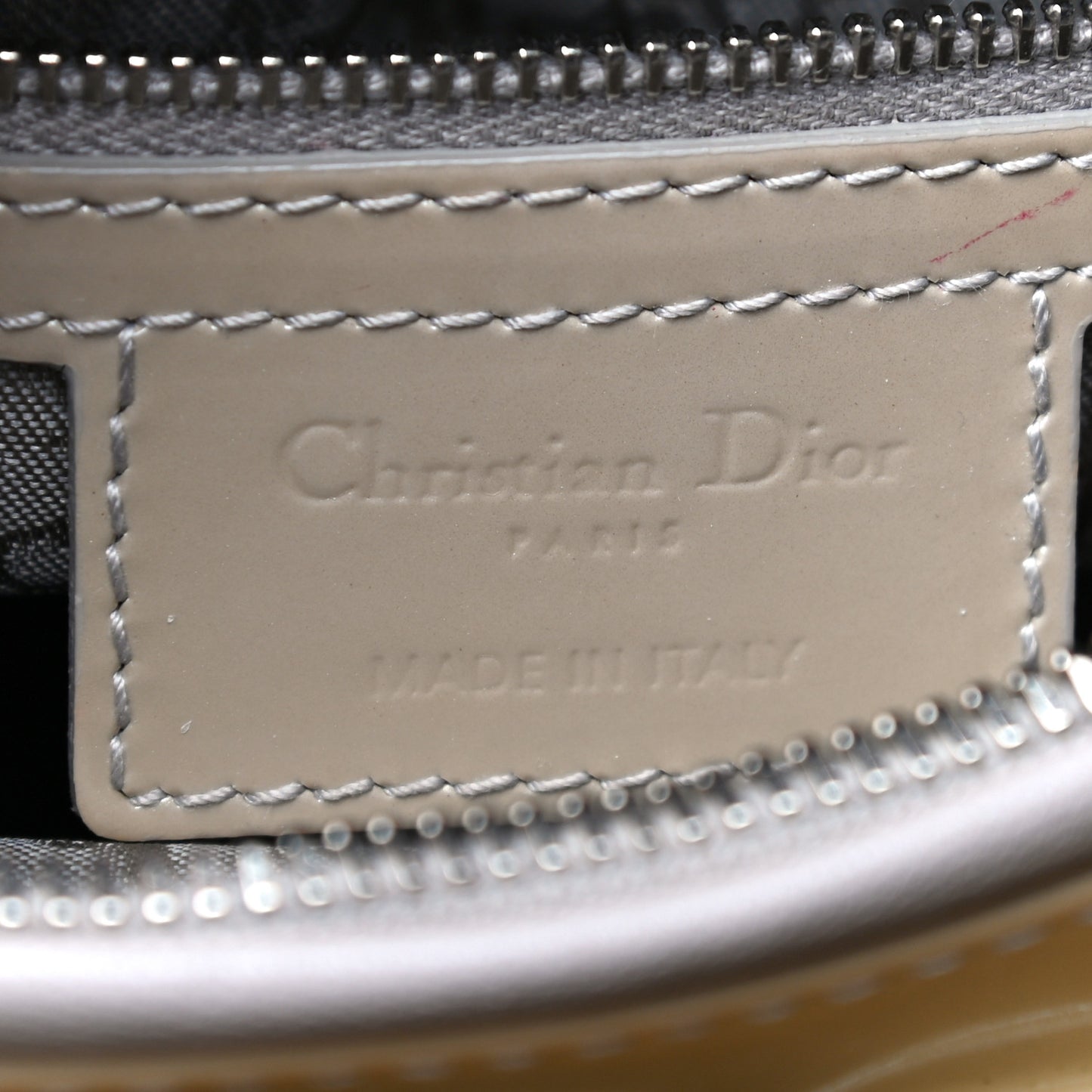 Patent Cannage Medium Lady Dior Beige