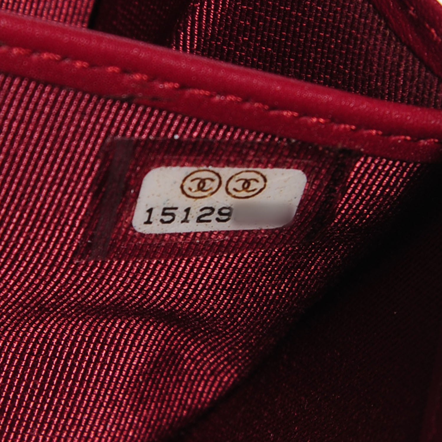 Chanel Caviar Quilted Large Gusset Zip Around Wallet Dark Red 9 of 9