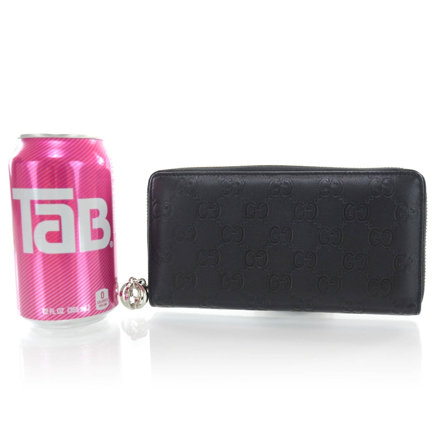 Guccissima Large Twins Zip Around Wallet Black