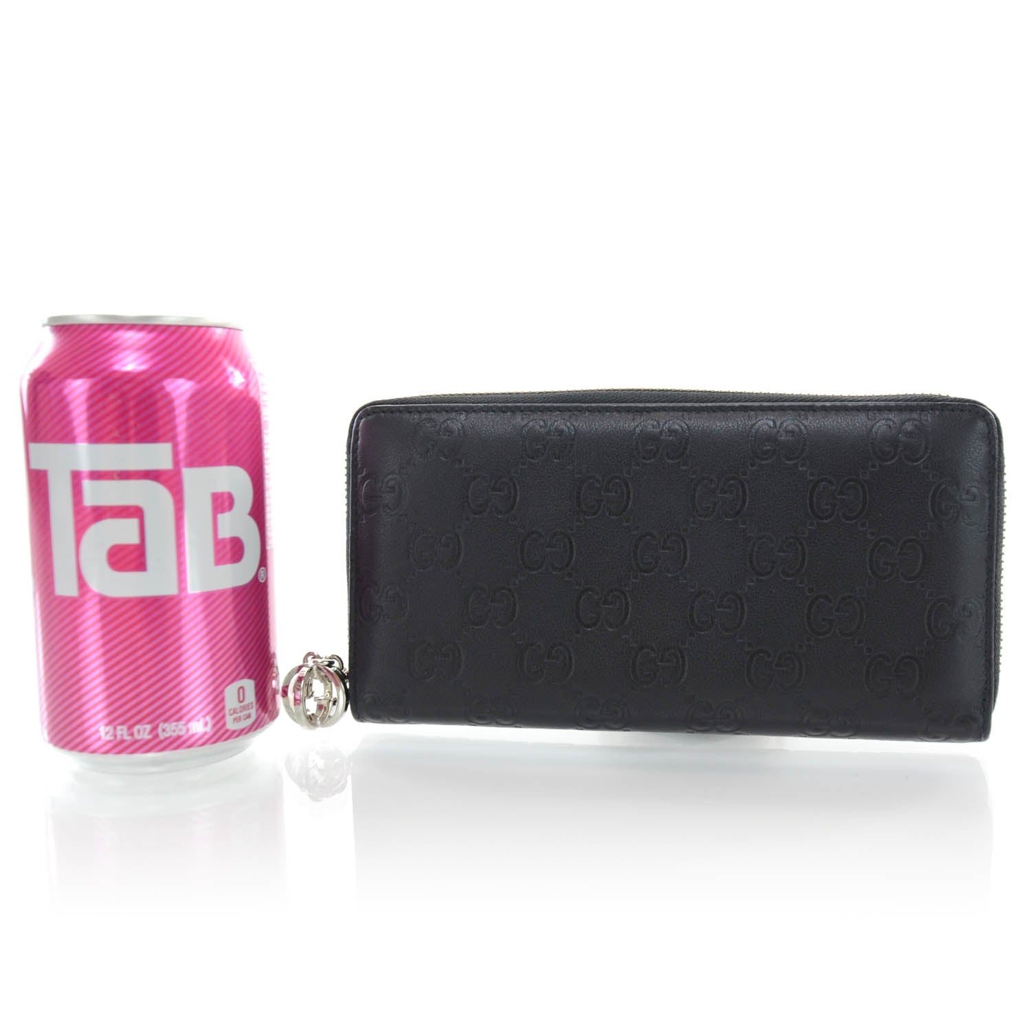 Gucci Guccissima Large Twins Zip Around Wallet Black 2 of 8