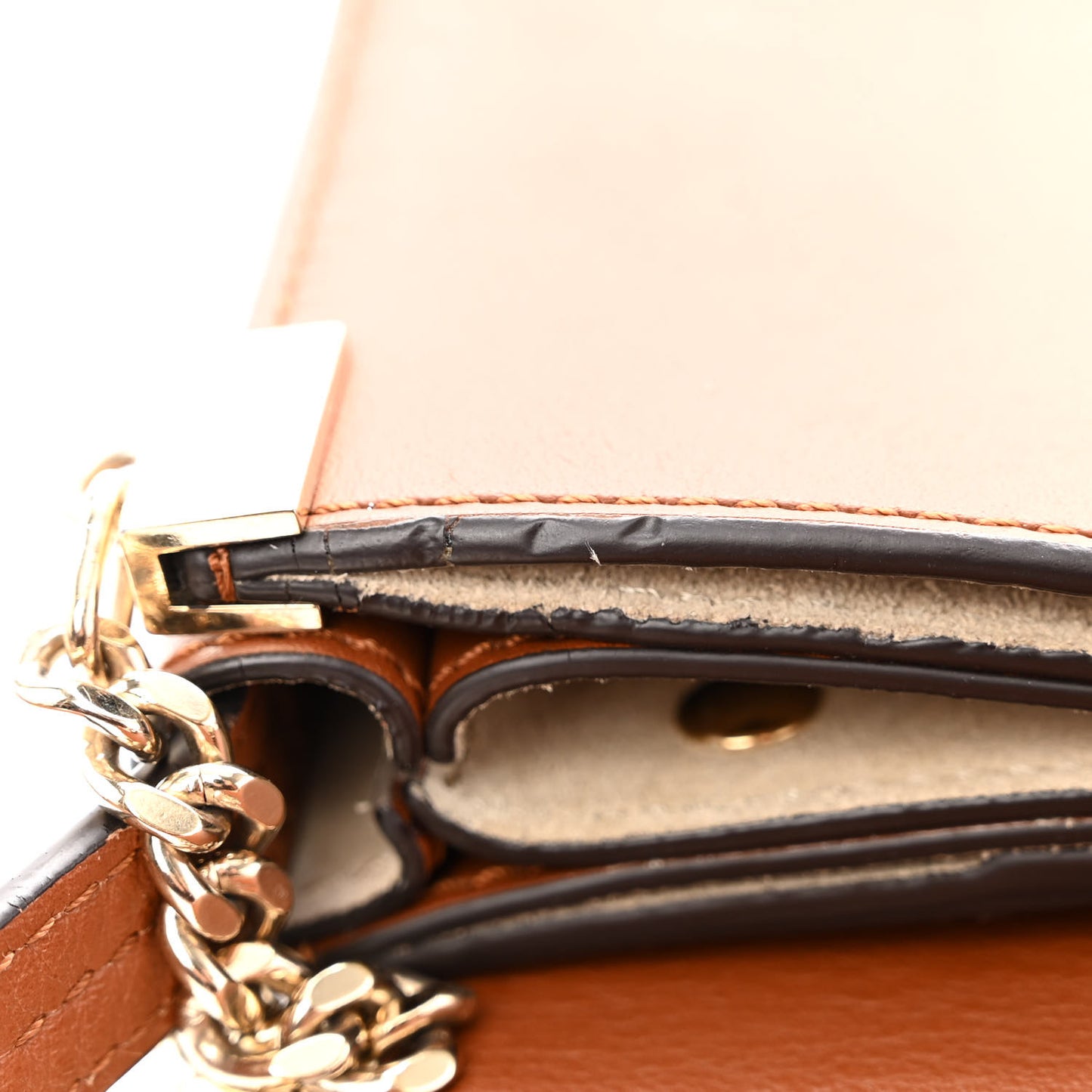 Suede Calfskin Small Faye Shoulder Bag Tobacco