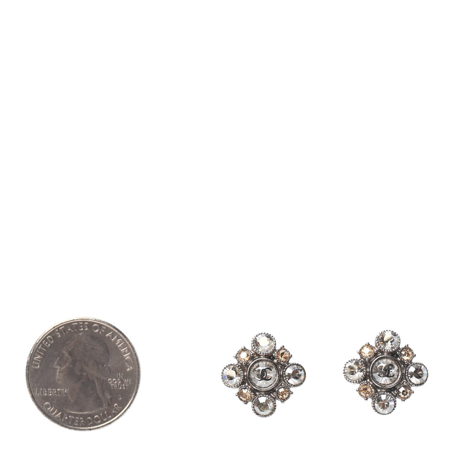 Crystal CC Earrings Silver