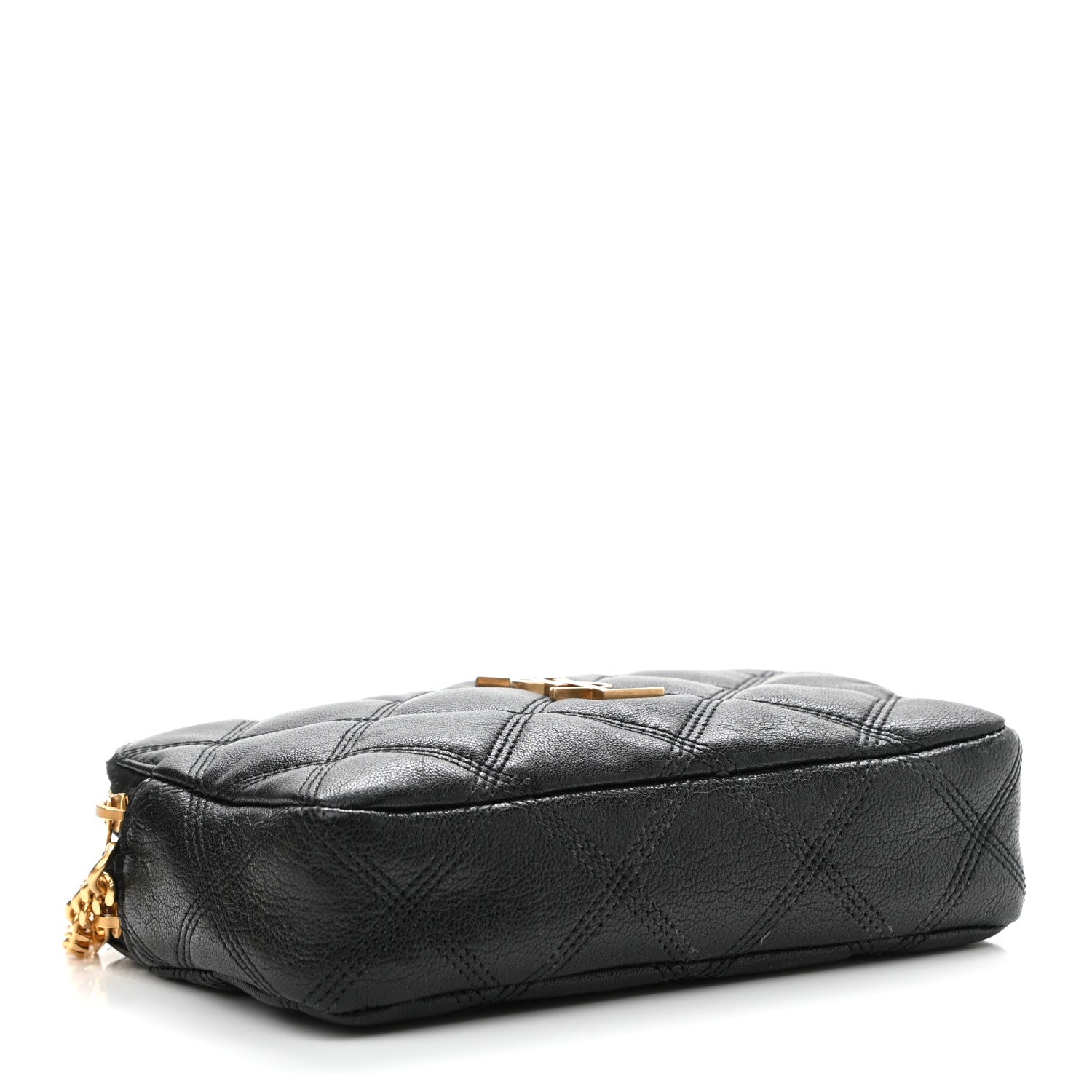Saint Laurent Grained Lambskin Quilted Mini Becky Double Zip Bag Black 4 of 12