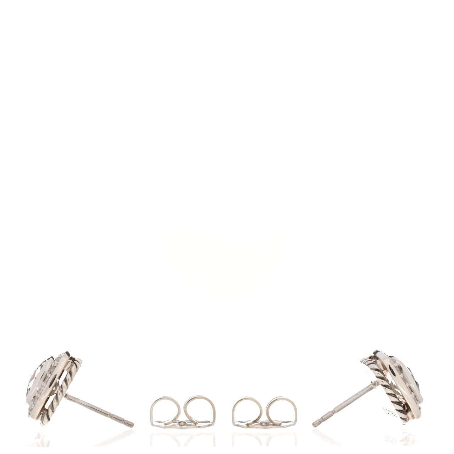 Sterling Silver Diamond White Topaz 7mm Petite Albion Earrings