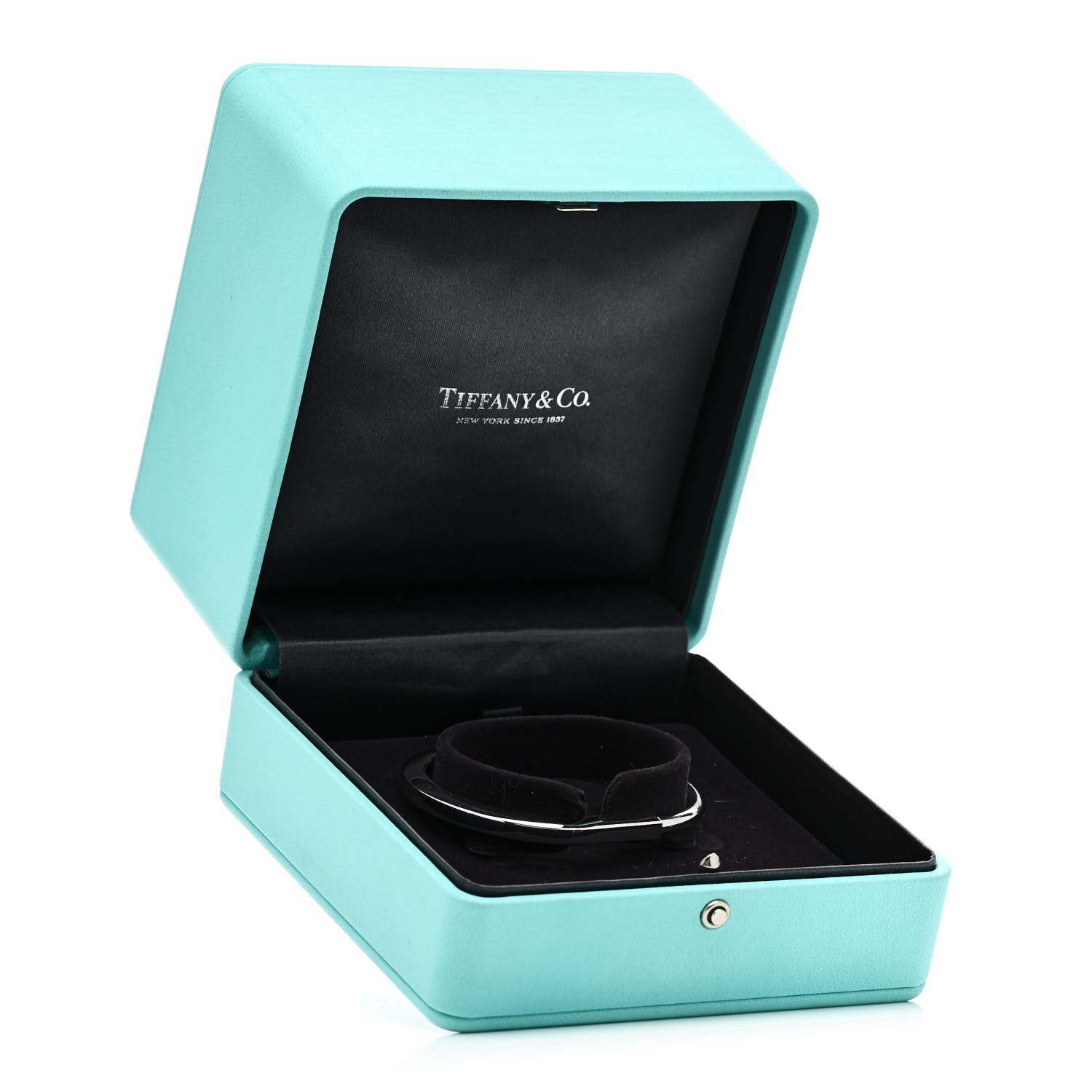 Tiffany 18K White Gold Tiffany Lock Bangle Bracelet 4 of 4