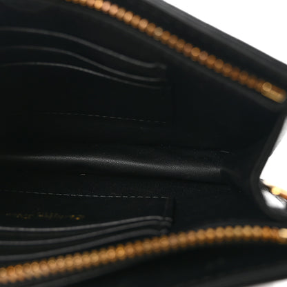 Christian Dior Calfskin Cannage Caro Zipped Pouch With Chain Black 5 of 10