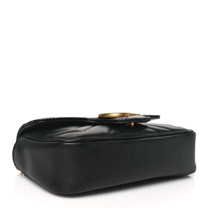 Gucci Calfskin Matelasse Super Mini GG Marmont Shoulder Bag Black 4 of 10