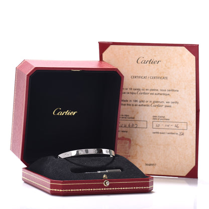 Cartier 18K White Gold 4 Diamond LOVE Bracelet 19 5 of 5