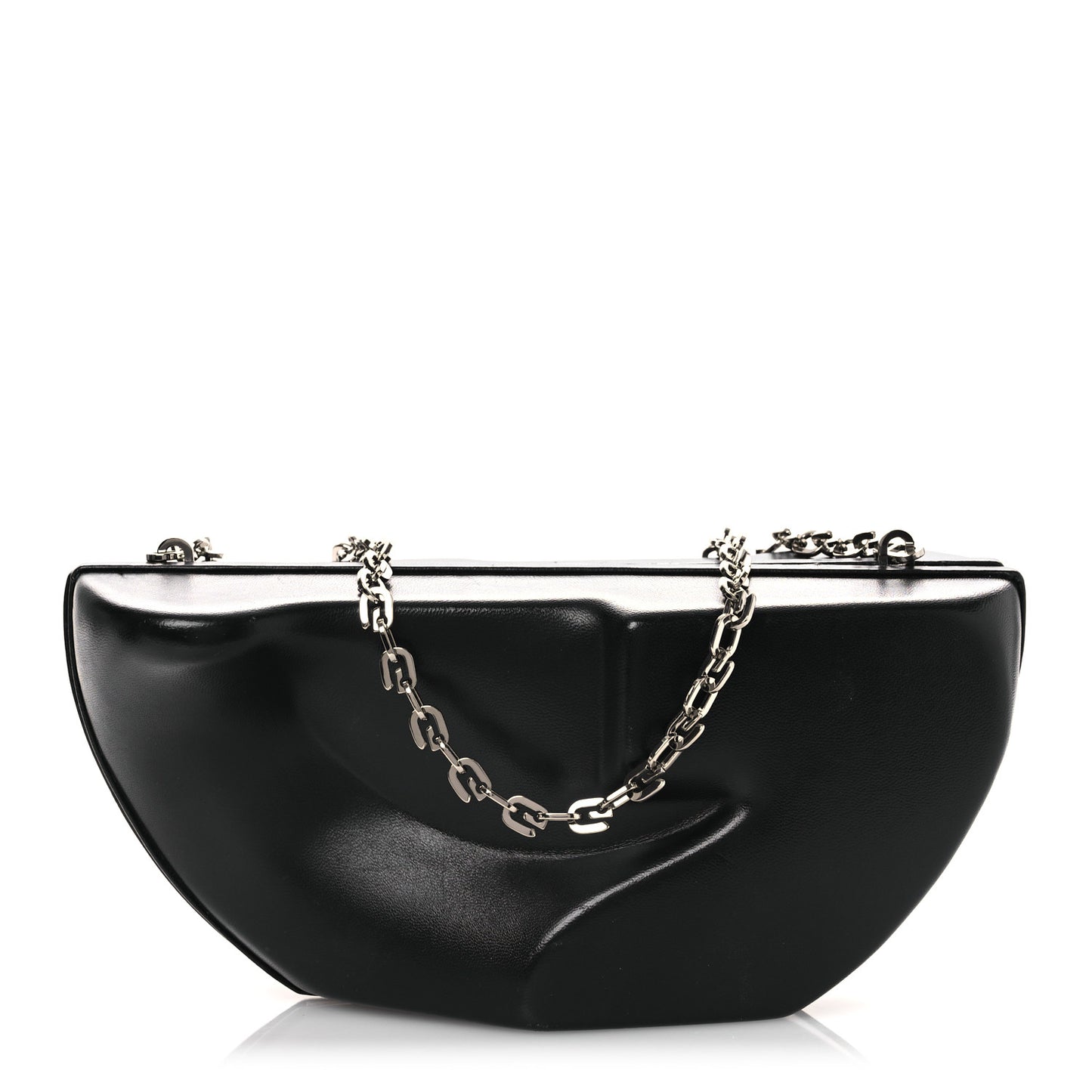 Calfskin G Chain Clutch Black
