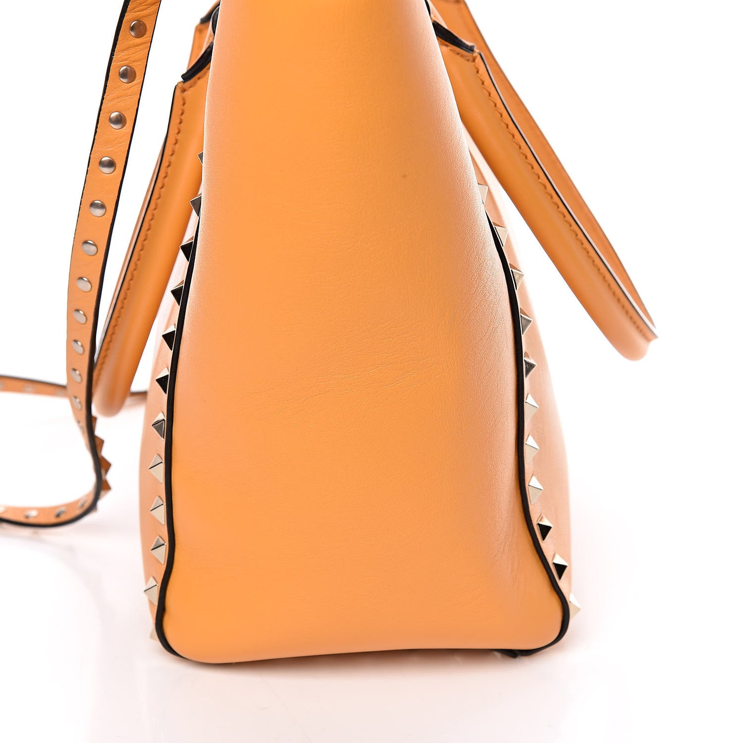 Vitello Rockstud Double Handle Tote Mandarin Sorbet