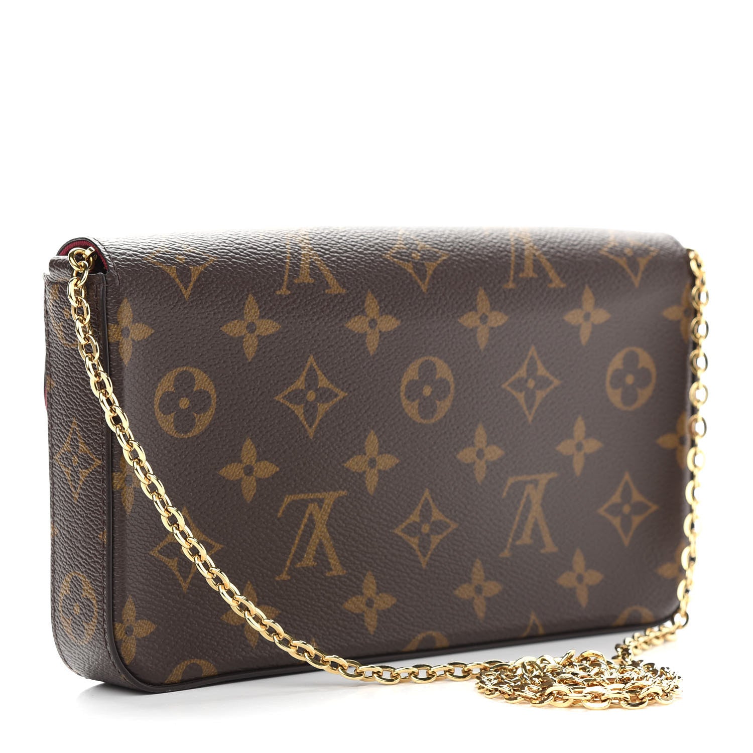 Louis Vuitton Monogram Pochette Felicie Chain Wallet Fuchsia 4 of 10