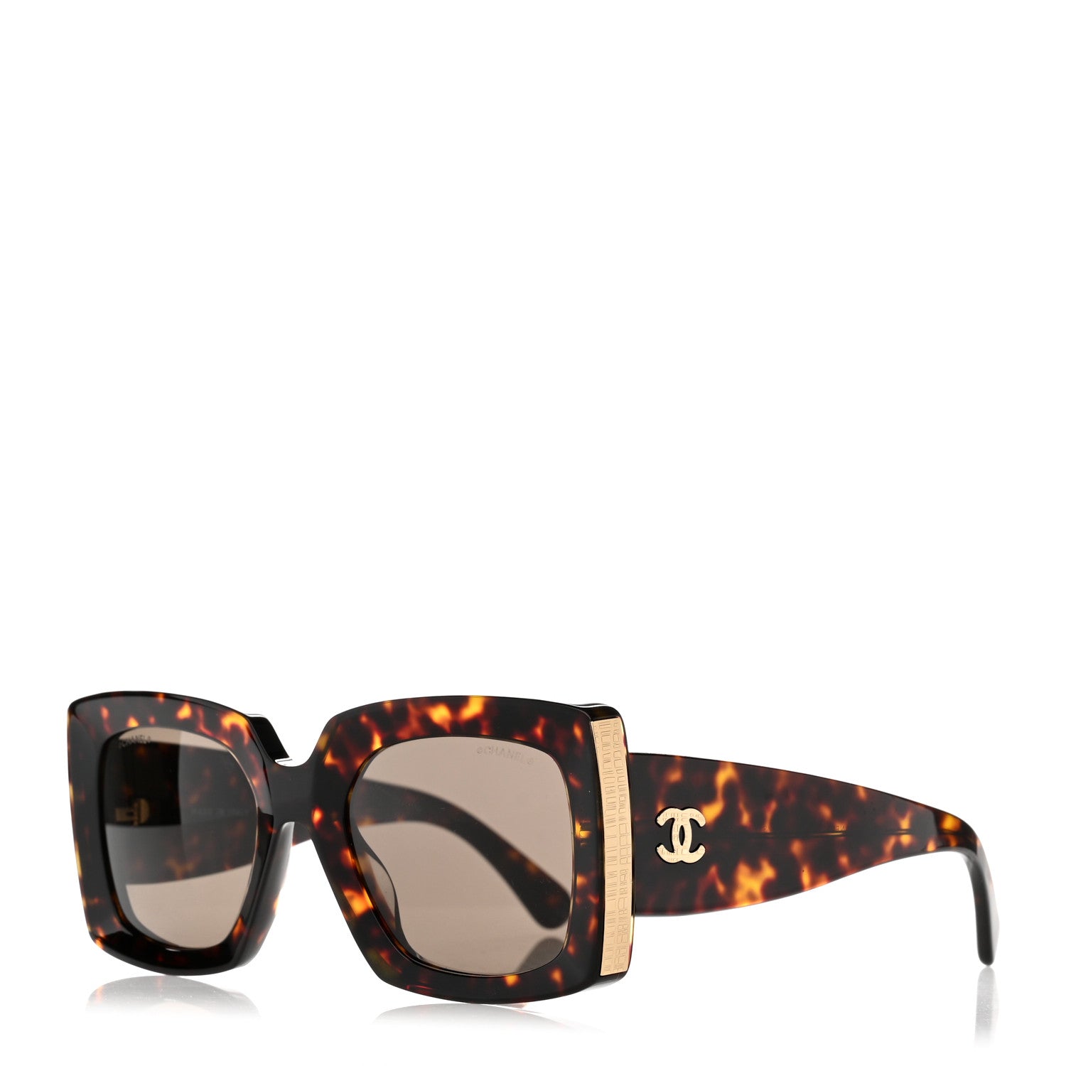 Chanel Acetate Rectangle Sunglasses 5435 Tortoise 1 of 8