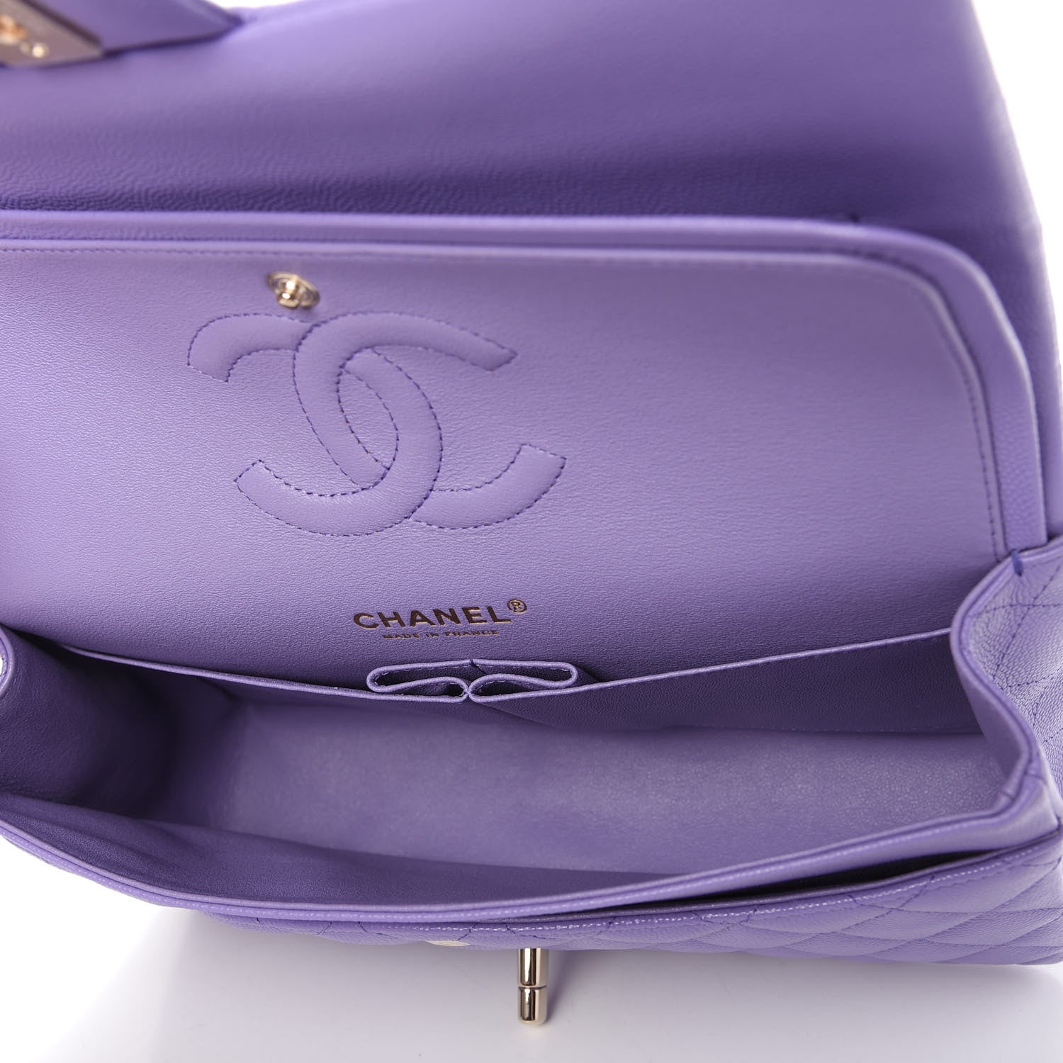 Chanel Caviar Quilted Medium Double Flap Purple 5 of 11