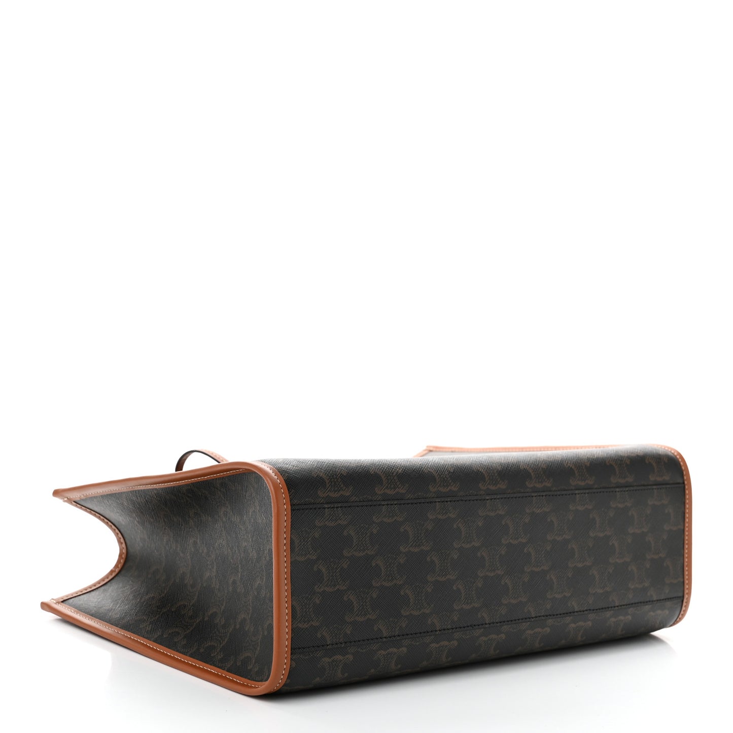 Triomphe Canvas Calfskin Mini Horizontal Cabas Tan