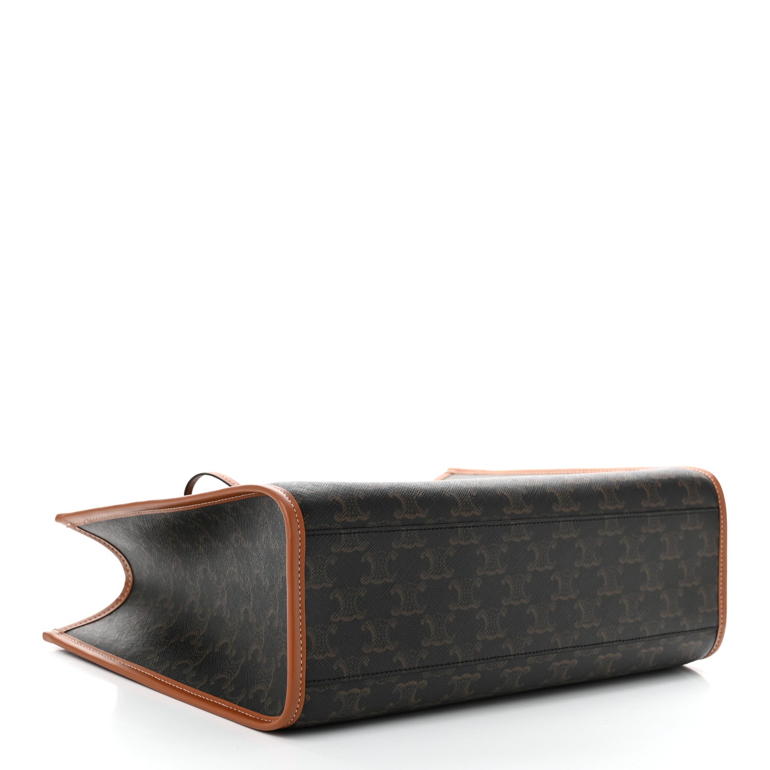 Celine Triomphe Canvas Calfskin Mini Horizontal Cabas Tan 4 of 9