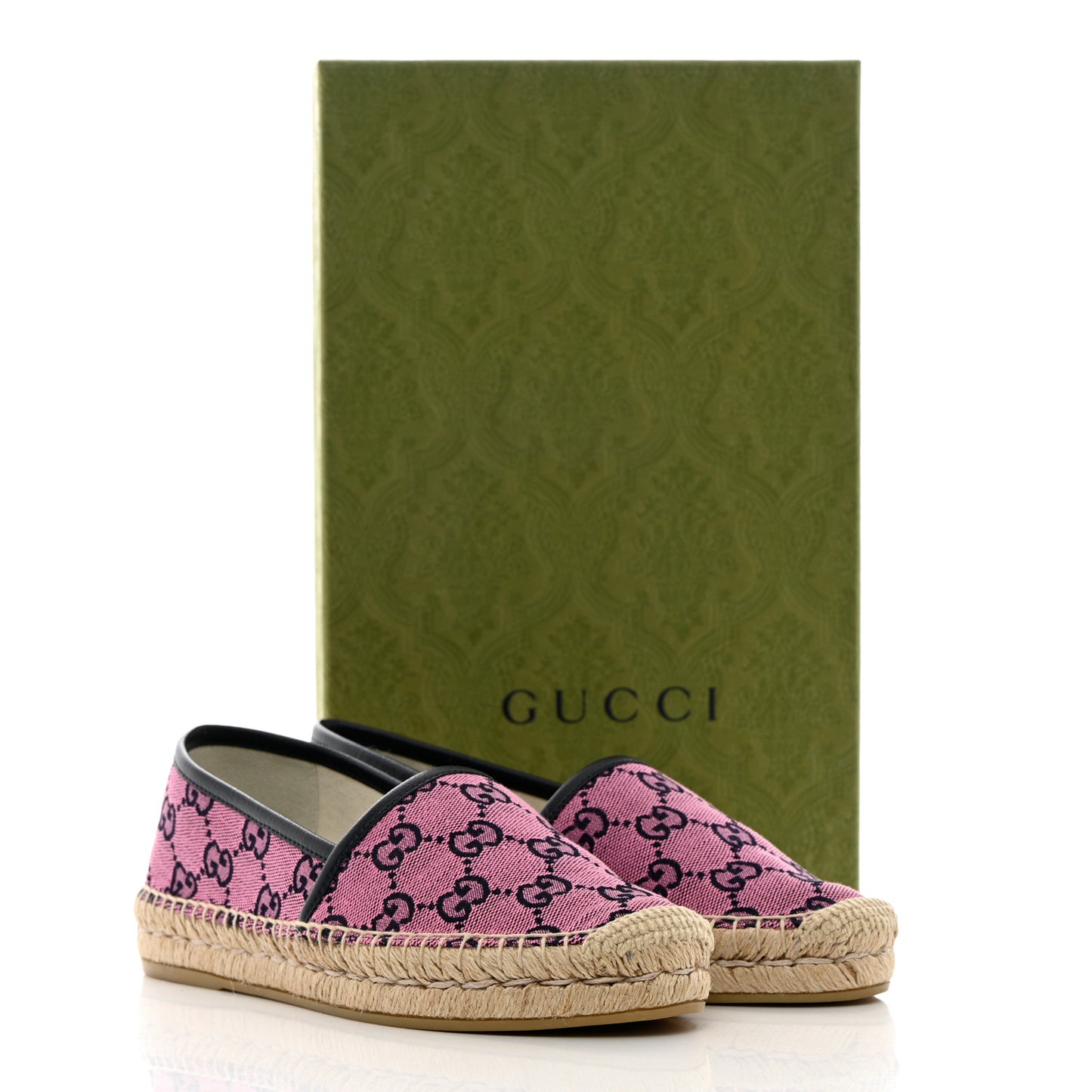 GG Monogram Multicolor Espadrilles 36 Pink Blue