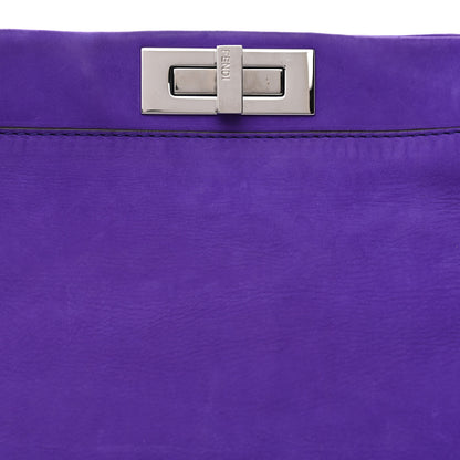 Fendi Suede Large Peekaboo Iconic Satchel Purple 9 of 11