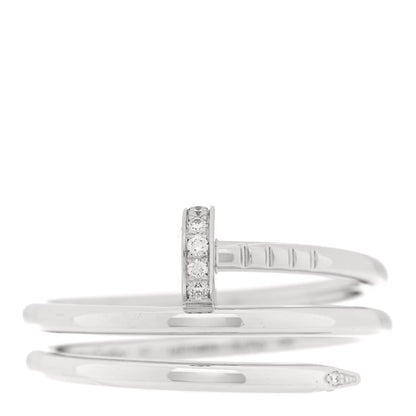 Cartier 18K White Gold Diamond Double Juste Un Clou Ring 57 8 1 of 4