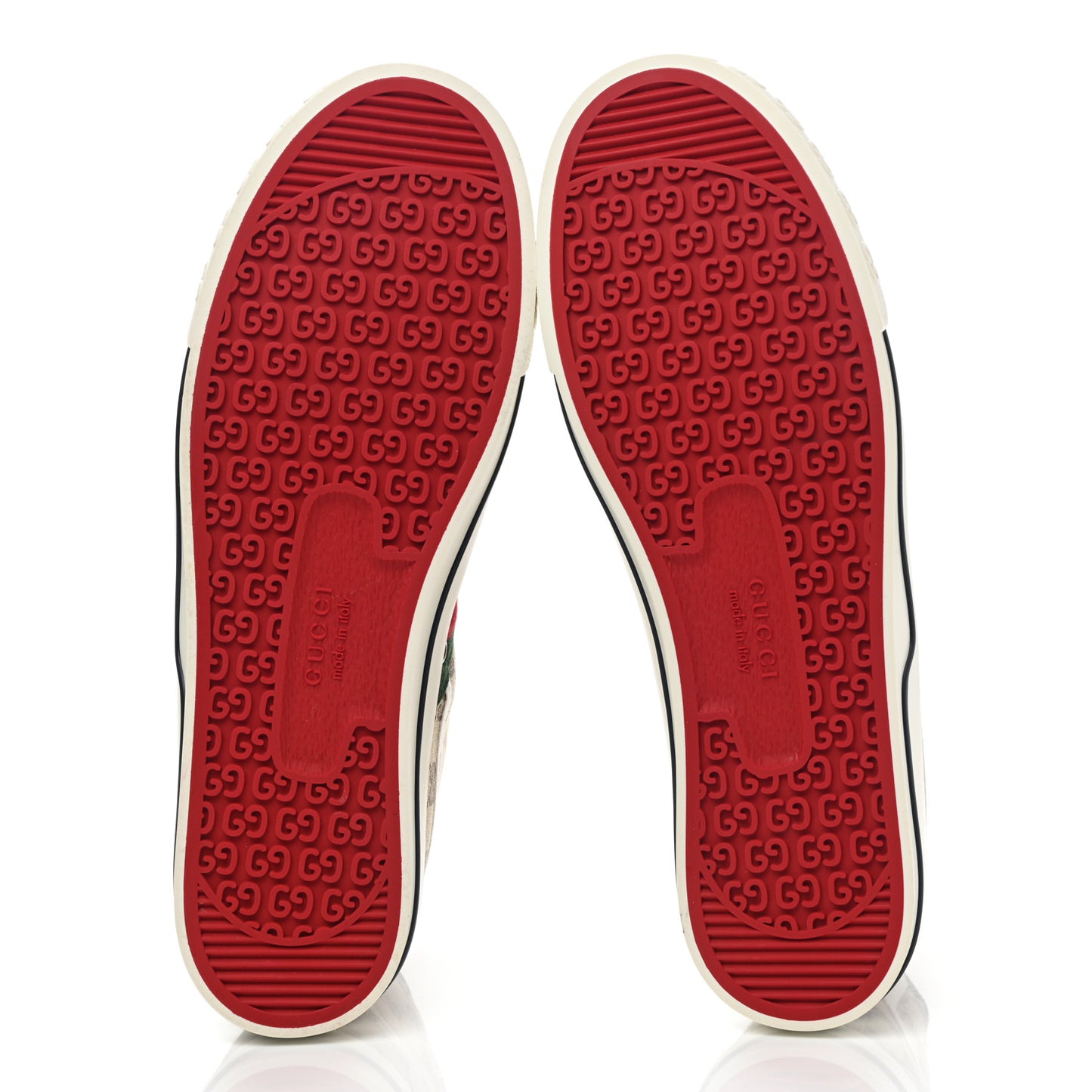 GG Monogram Web Mens 1977 Tennis High Top Sneakers 11 Beige Ebony Mystic White