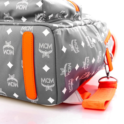 MCM Nylon Monogram Medium Resnick Backpack Gray 8 of 10
