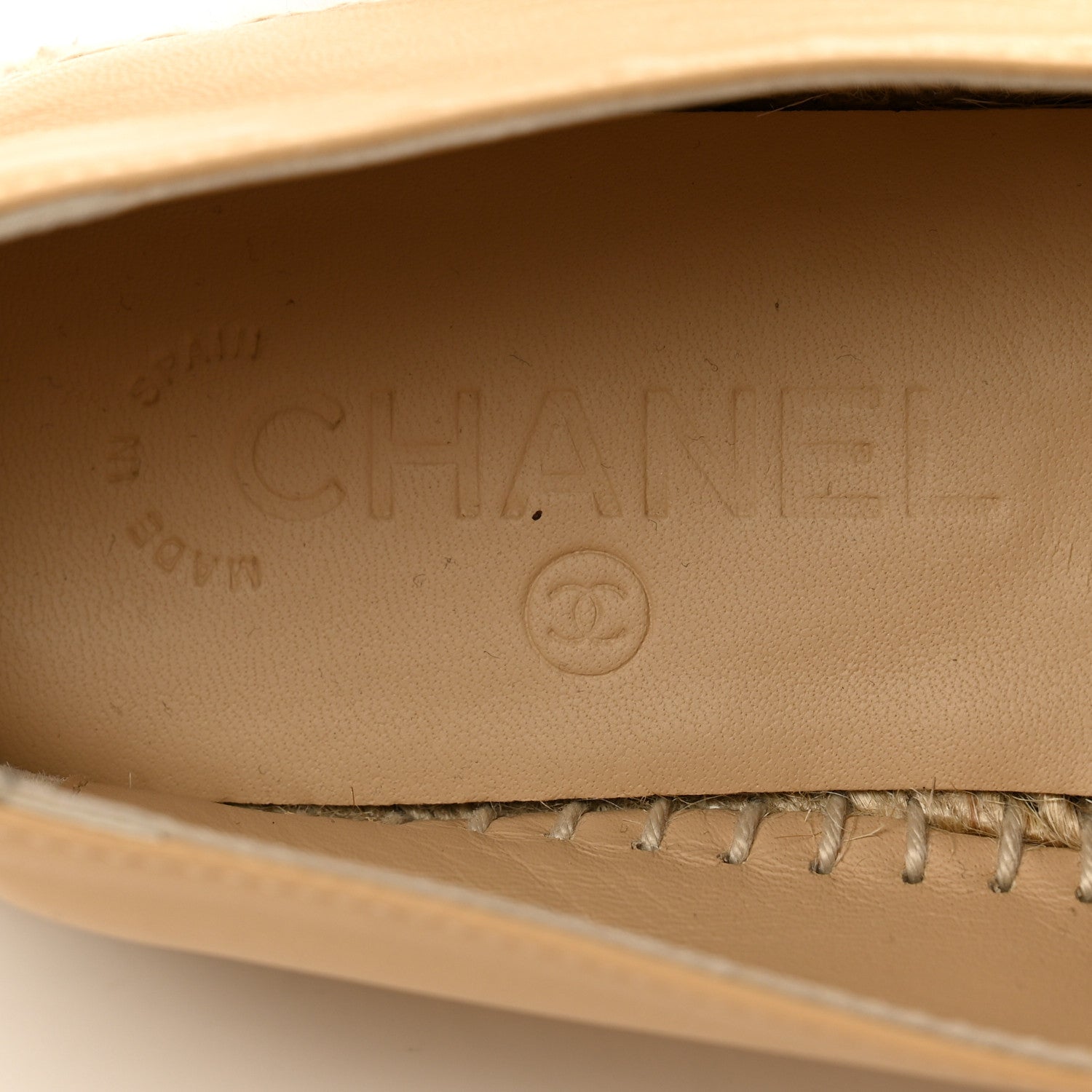 Chanel Lambskin CC Espadrilles 38 Beige Black 7 of 11