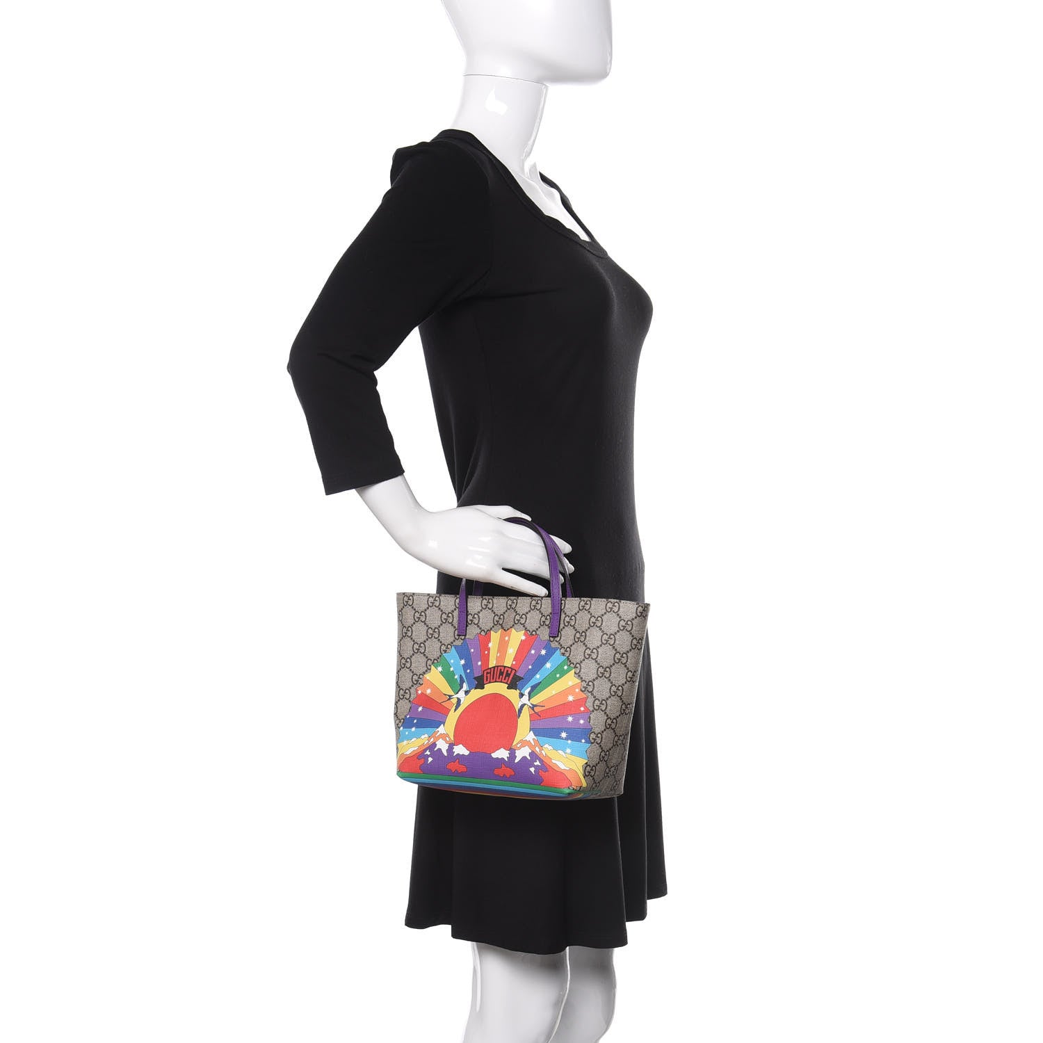 Gucci GG Supreme Monogram Childrens Rainbow Birds Tote 2 of 10