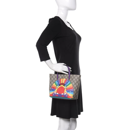 Gucci GG Supreme Monogram Childrens Rainbow Birds Tote 2 of 10
