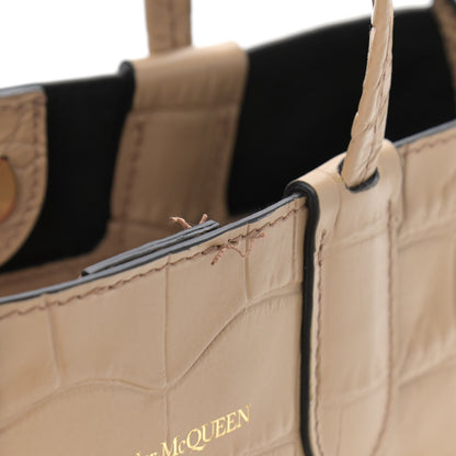 Alexander McQueen Calfskin Crocodile Embossed Mini Shopper Camel 10 of 11