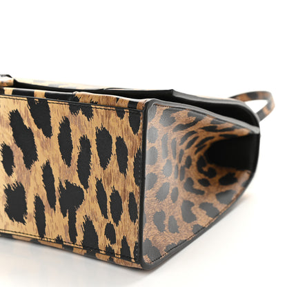 Balenciaga Smooth Calfskin Leopard Print Medium Hourglass Top Handle Bag Beige 6 of 8