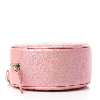 Chanel Iridescent Caviar Resin Quilted Round Clutch With Chain Pink 4 of 11