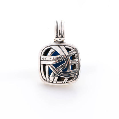 David Yurman Sterling Silver Turquoise 17mm Albion Enhancer Pendant 3 of 6