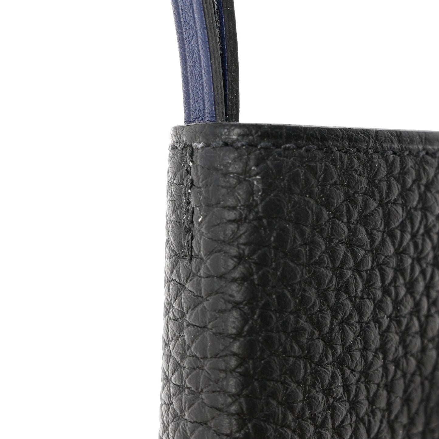 Togo Swift Verso Ulysse Nano Bag Charm Black Bleu Saphir