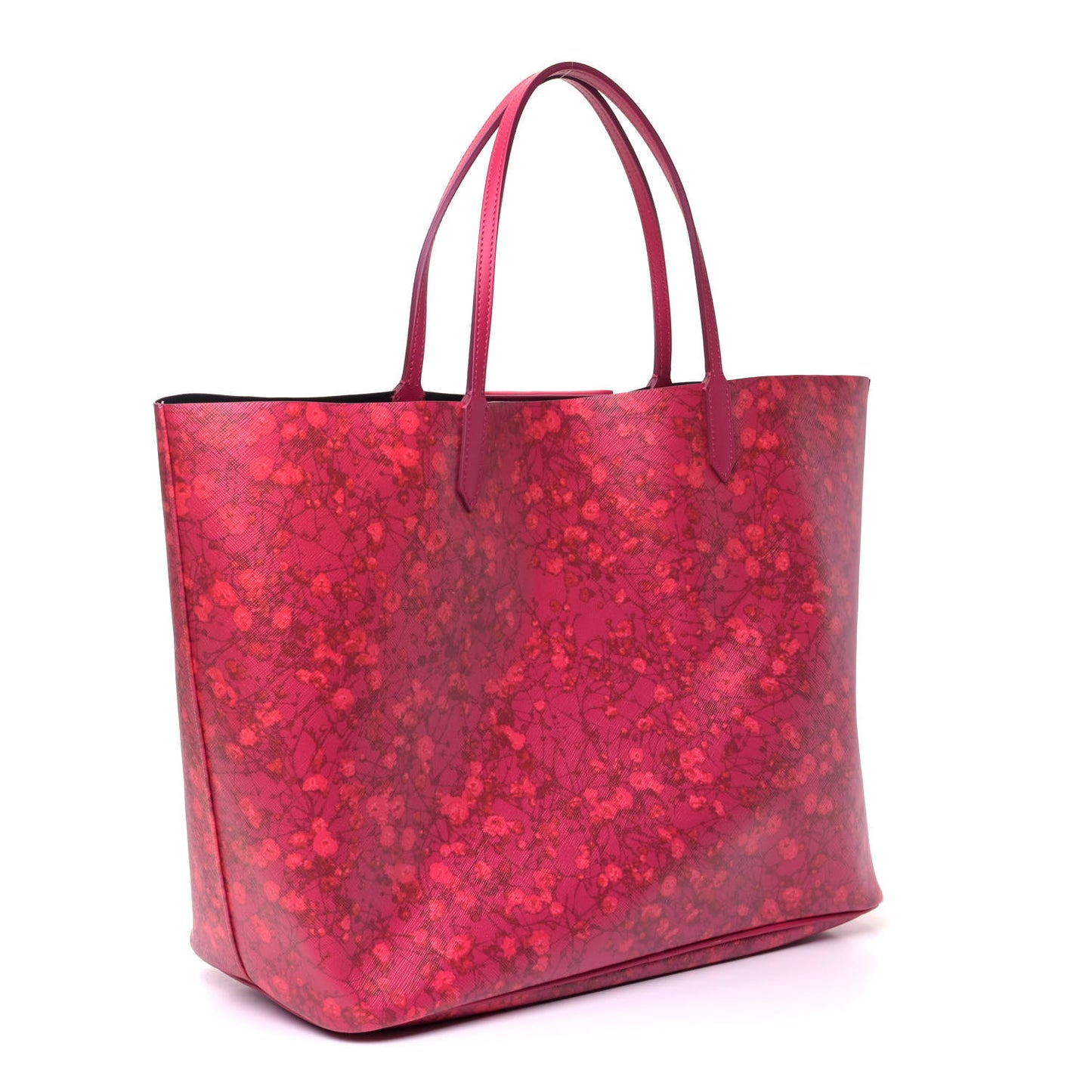 Textured Coated Canvas Floral Print Large Antigona Tote Pink