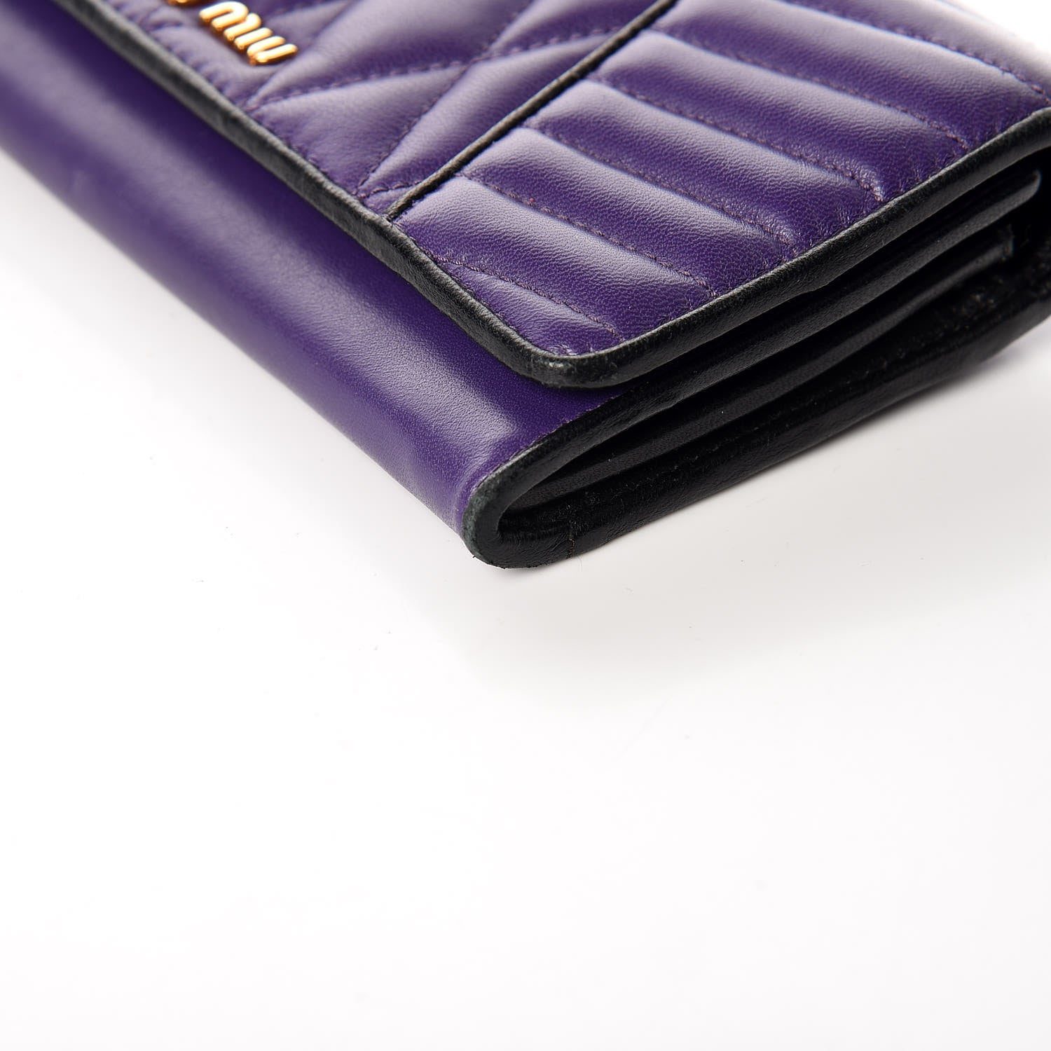 Miu Miu Nappa Matelasse Biker Flap Wallet Viola 6 of 10