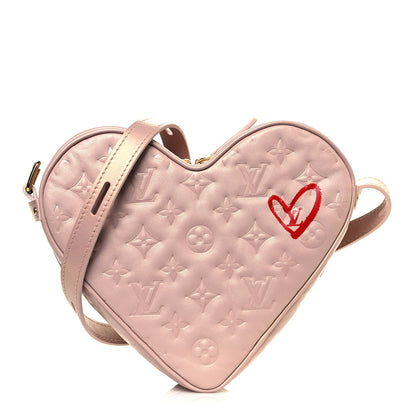 Louis Vuitton Lambskin Embossed Monogram Fall In Love Sac Coeur Light Pink 1 of 9