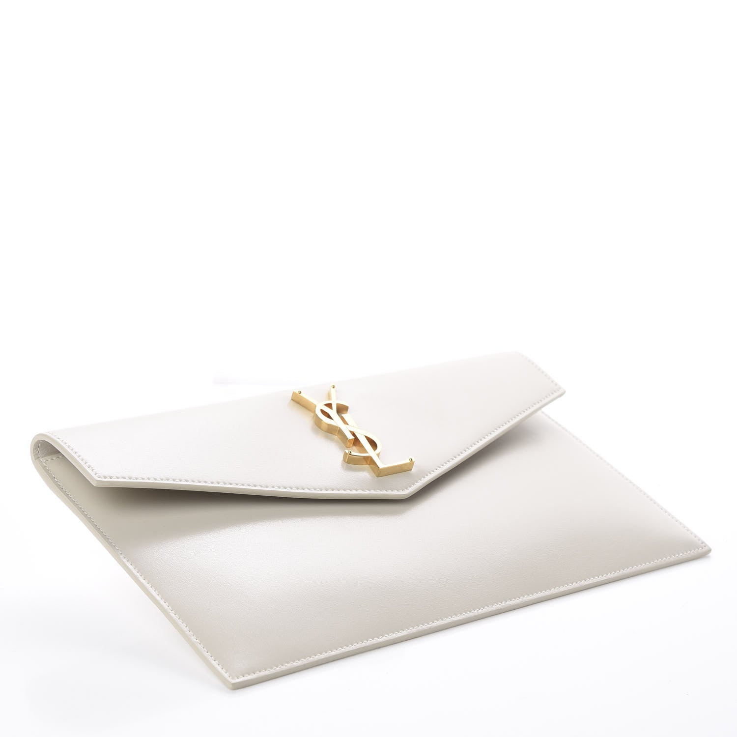 Saint Laurent Smooth Shiny Calfskin Uptown Pouch Crema Soft 3 of 5